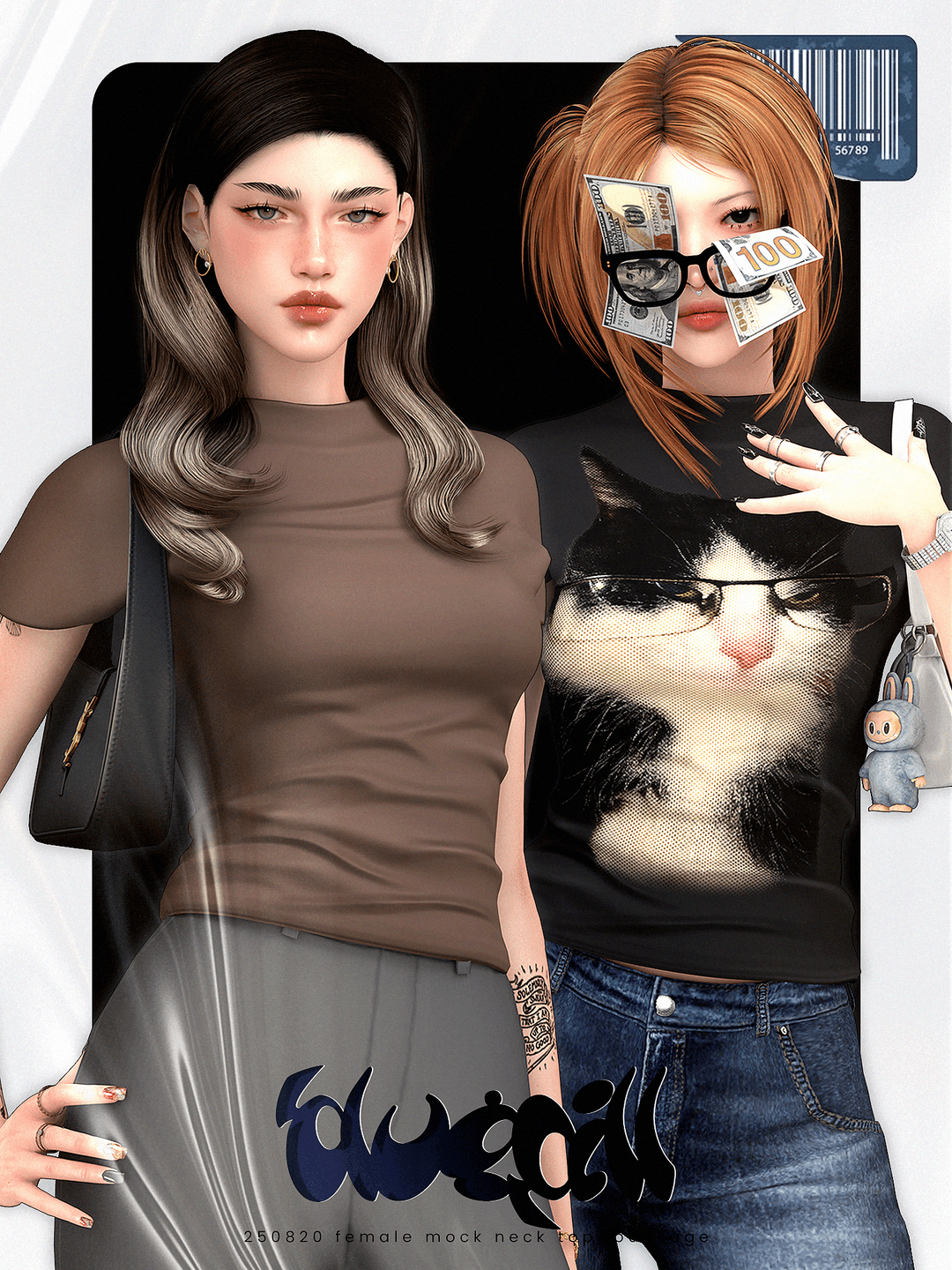Футболка Female mock neck top